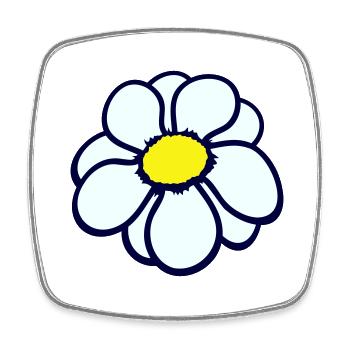 Kleine Margerite Blume Weiß Dekorativ Schön Natur - Viereckiger Kühlschrankmagnet - Weiß - Vorne