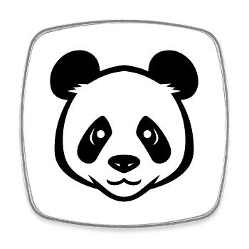 Panda Head - Square fridge magnet - white - Front