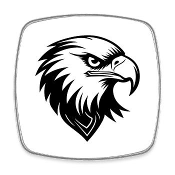 Tête d’aigle - Magnet carré - blanc - Devant