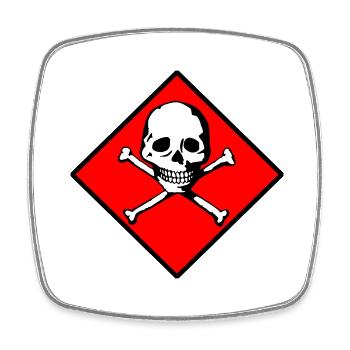 Skull and bones - Square fridge magnet - white - Front