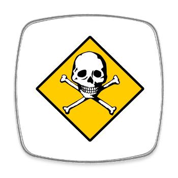 Skull and bones - Square fridge magnet - white - Front