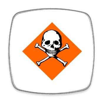 Skull and bones - Square fridge magnet - white - Front