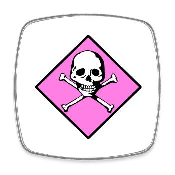 Skull and bones - Square fridge magnet - white - Front