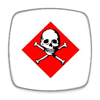 Crâne et os - Magnet carré - blanc - Devant