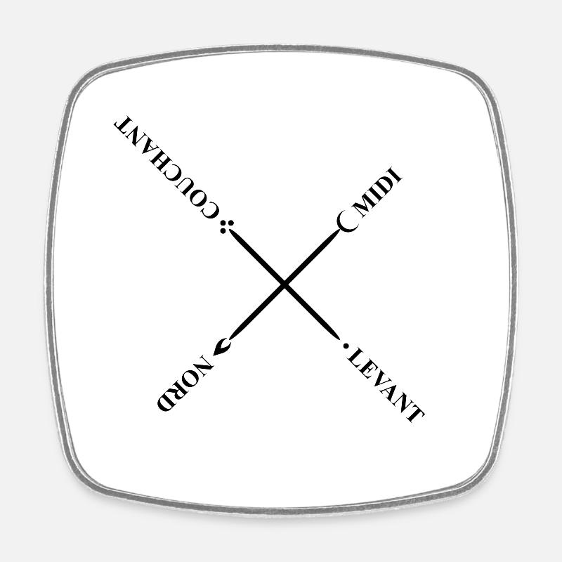 Compass rose from the quarries under Paris - Square fridge magnet - white