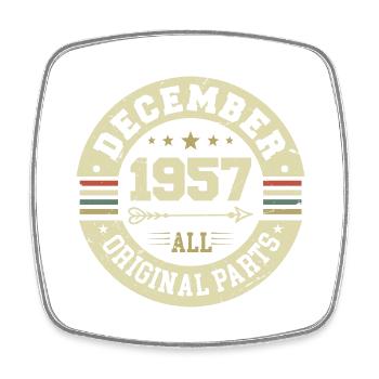 Legenden Geburtstag Dezember 1957 geboren Geschenk - Viereckiger Kühlschrankmagnet - Weiß - Vorne
