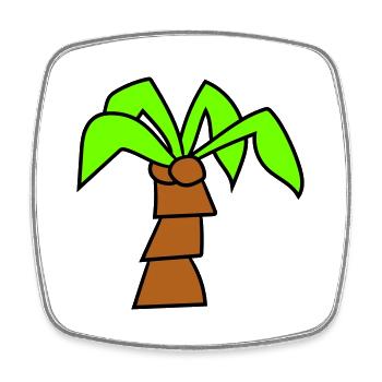 Palm Tree Island Tree Beach Holiday Coconut Sea Cool - Square fridge magnet - white - Front