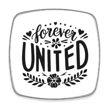 Forever United - Square fridge magnet - white - Front