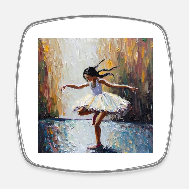 Dancing in the rain - Square fridge magnet - white