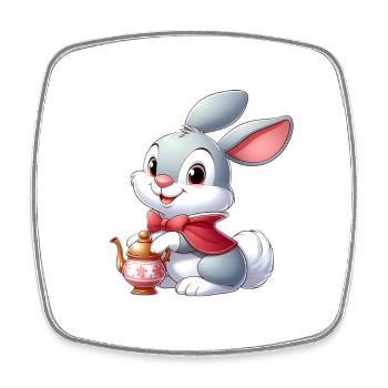 Rabbit 12 - Square fridge magnet - white - Front