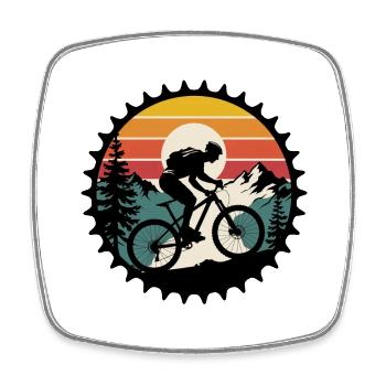Mountain biking - Off-road biking - Cycling - Square fridge magnet - white - Front