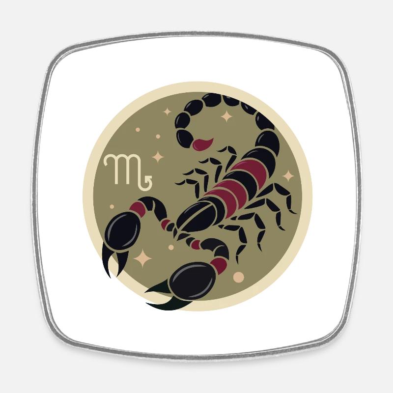 Design "Crimson Sting" - Square fridge magnet - white