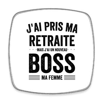 Funny Man Retirement Gift Idea for a Mar - Square fridge magnet - white - Front