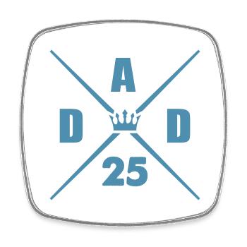 dad 25 papa - Viereckiger Kühlschrankmagnet - Weiß - Vorne
