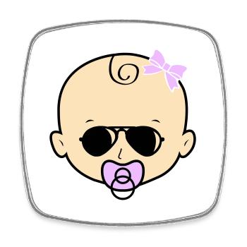 Lunettes de soleil pour bébé fille - Magnet carré - blanc - Devant