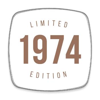 1974 Édition limitée Style rétro Cadeau d’anniversaire - Magnet carré - blanc - Devant