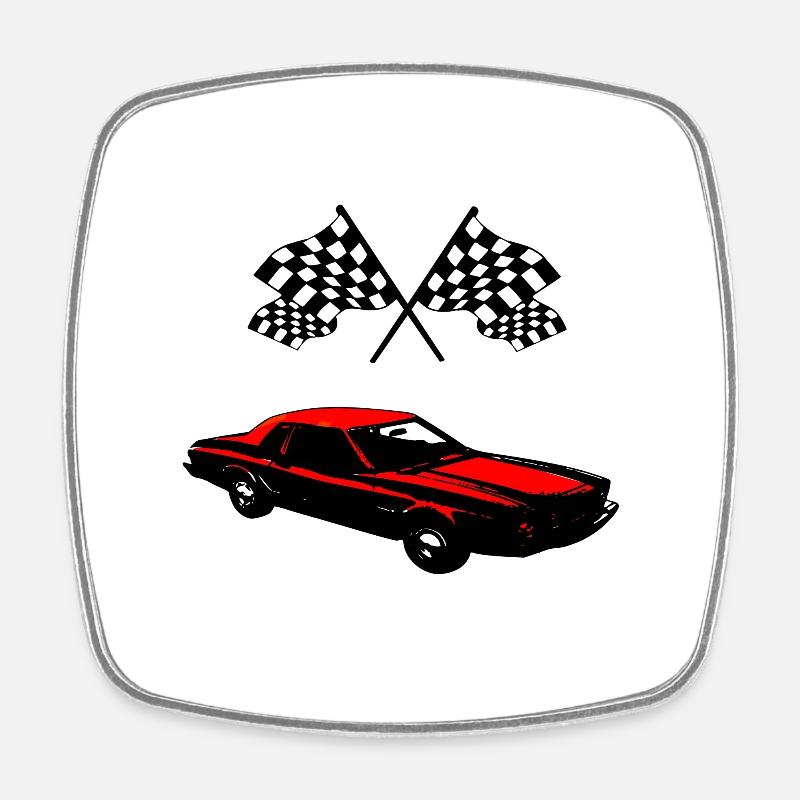 Auto - Viereckiger Kühlschrankmagnet - Weiß