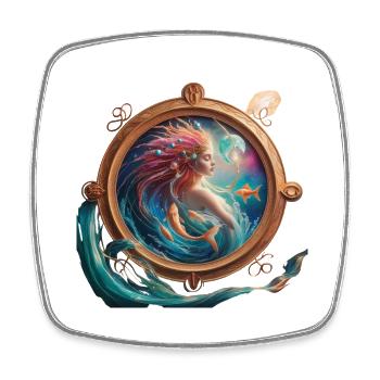 Poisson signe astrologique - Magnet carré - blanc - Devant