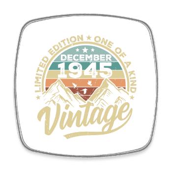 Original décembre 1945 - Cadeau d’anniversaire 80 - Magnet carré - blanc - Devant