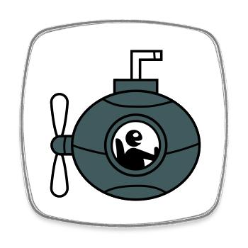 Submarine Submarine Dive Dive Submarine Captain - Square fridge magnet - white - Front