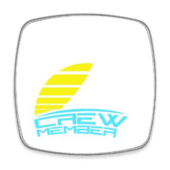 Membre d’équipage Texte Soleil Membre de l’équipe Équipage de voile Plaisir - Magnet carré - blanc - Devant