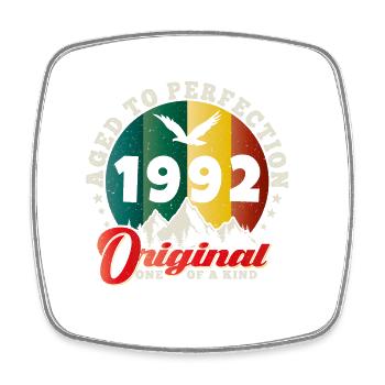 Vintage Birthday 1992 - Retro Gift Idea 1992 - Square fridge magnet - white - Front