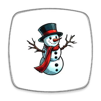 Bonhomme de neige - Magnet carré - blanc - Devant