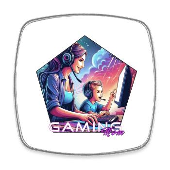 Gaming MumEmblem Schriftzug - Viereckiger Kühlschrankmagnet - Weiß - Vorne
