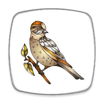 Bunter Vogel - Viereckiger Kühlschrankmagnet - Weiß - Vorne