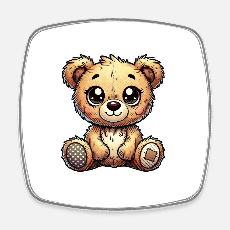 Teddybär - Viereckiger Kühlschrankmagnet - Weiß
