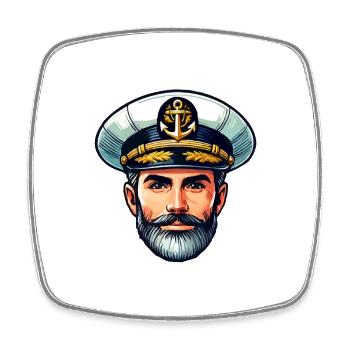 Captain Sailor - Square fridge magnet - white - Front