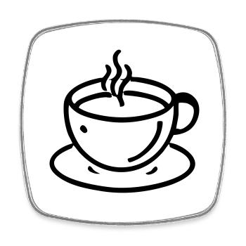 tasse à café café thé - Magnet carré - blanc - Devant