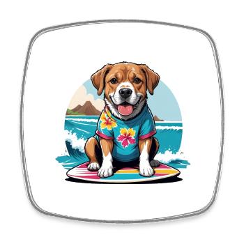 Dog Holidays Dog Holidays Hawaii Island Sea - Square fridge magnet - white - Front