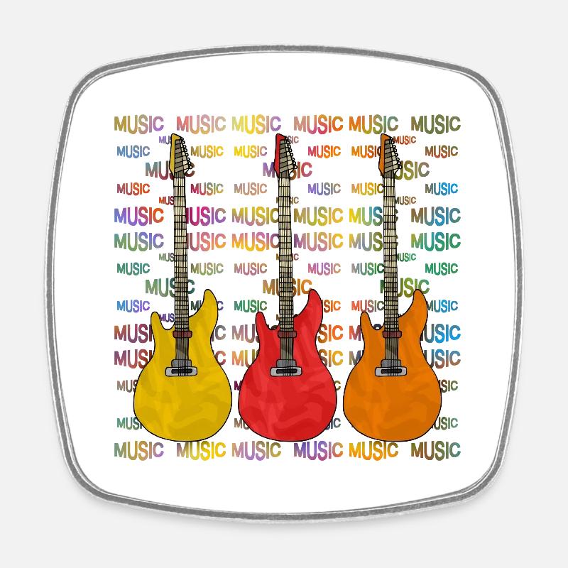 Guitares - Magnet carré - blanc