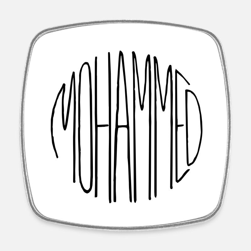 Mohammed - Viereckiger Kühlschrankmagnet - Weiß
