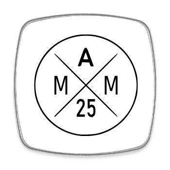 Mam 25 - Viereckiger Kühlschrankmagnet - Weiß - Vorne
