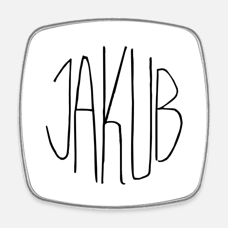 Jakub - Square fridge magnet - white