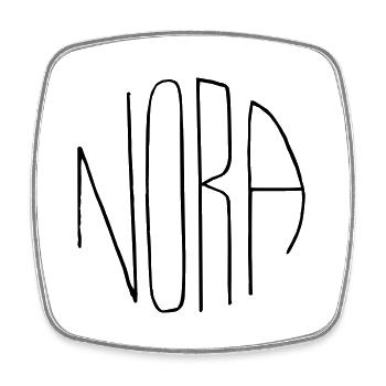 Nora - Square fridge magnet - white - Front