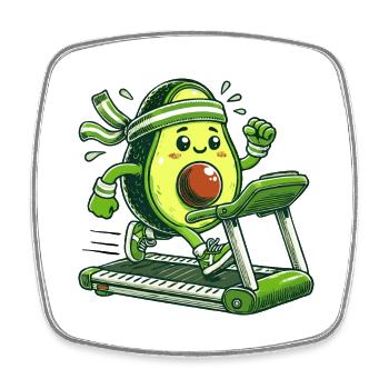 Un avocat sportif - Magnet carré - blanc - Devant