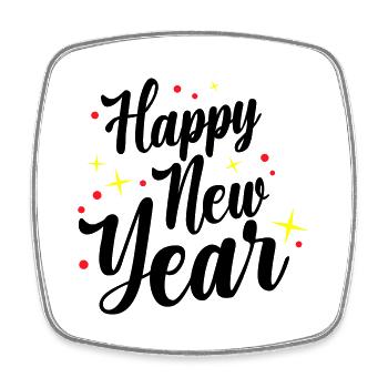 Happy New Year New Year's Eve - Square fridge magnet - white - Front