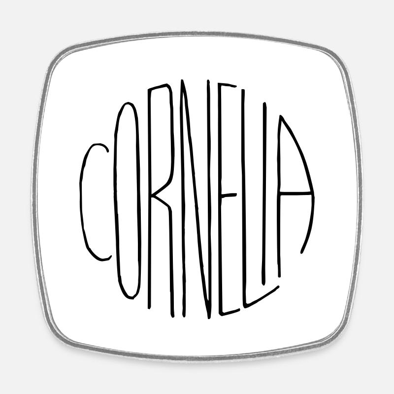 Cornelia - Viereckiger Kühlschrankmagnet - Weiß