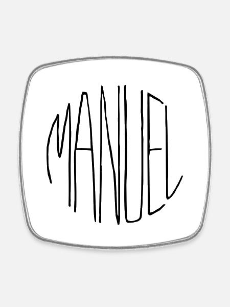 Manuel - Viereckiger Kühlschrankmagnet - Weiß