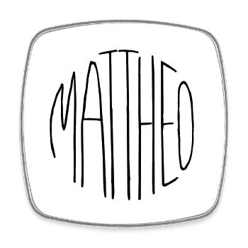 Mattheo - Square fridge magnet - white - Front