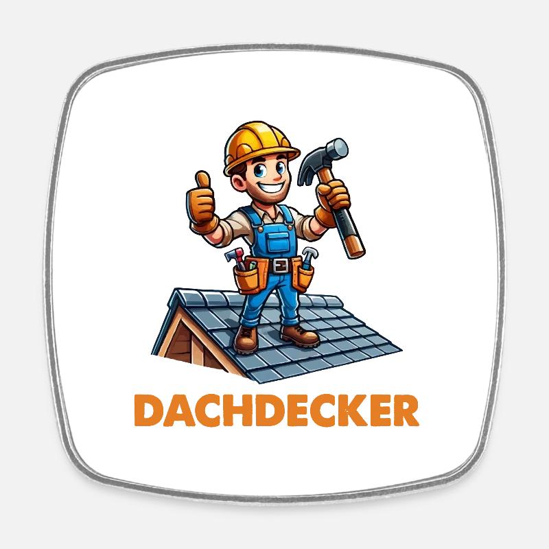 Dachdecker - Viereckiger Kühlschrankmagnet - Weiß