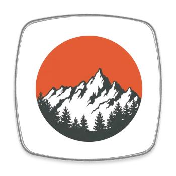 Mountains - Square fridge magnet - white - Front