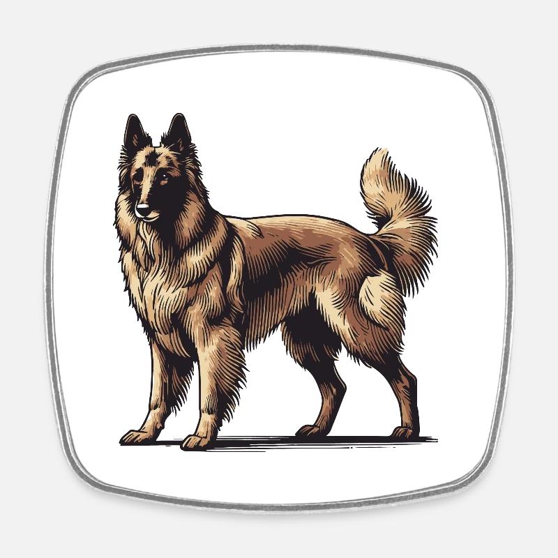 Sheepdog - Square fridge magnet - white