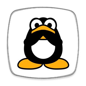 Penguin Nothing Talking Silent Hands Covering Mouth - Square fridge magnet - white - Front