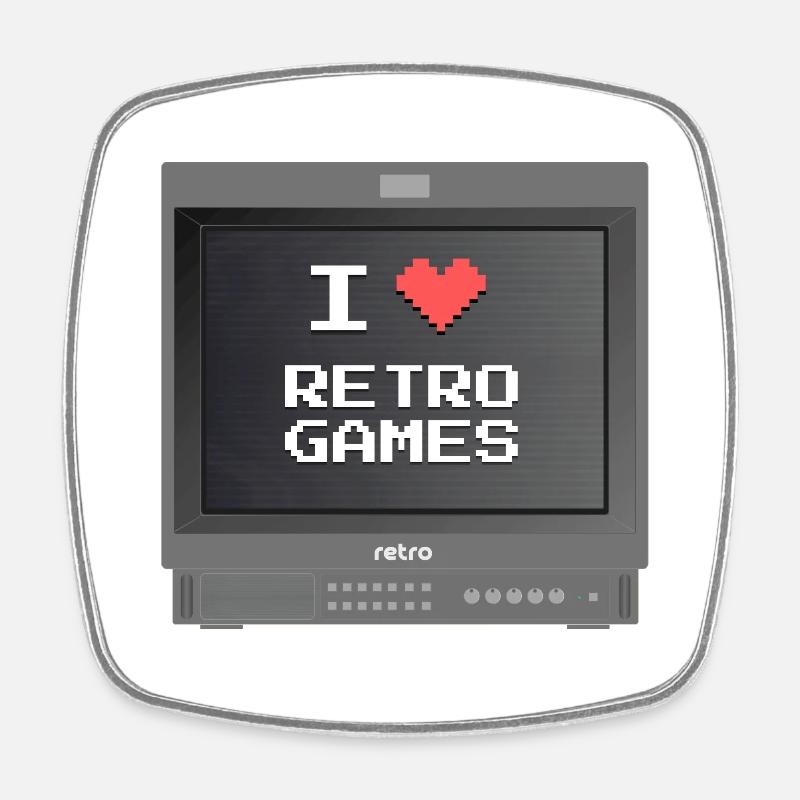 Retrogaming lover - Square fridge magnet - white