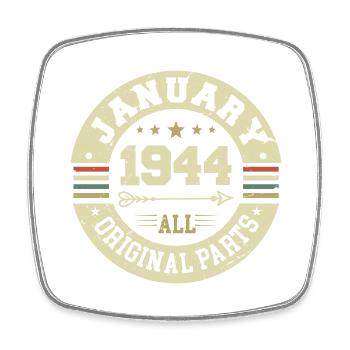 January 1944 - Geburtstag im Januar 1944 - Viereckiger Kühlschrankmagnet - Weiß - Vorne