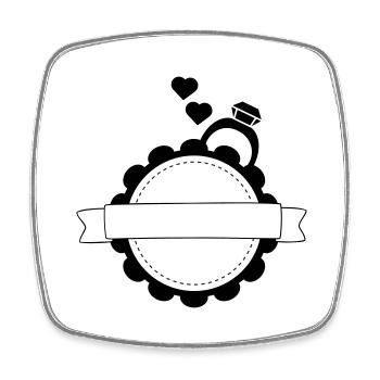 Wedding logo - Square fridge magnet - white - Front